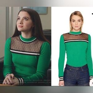 Red Valentino Mesh Inset Striped Sweater